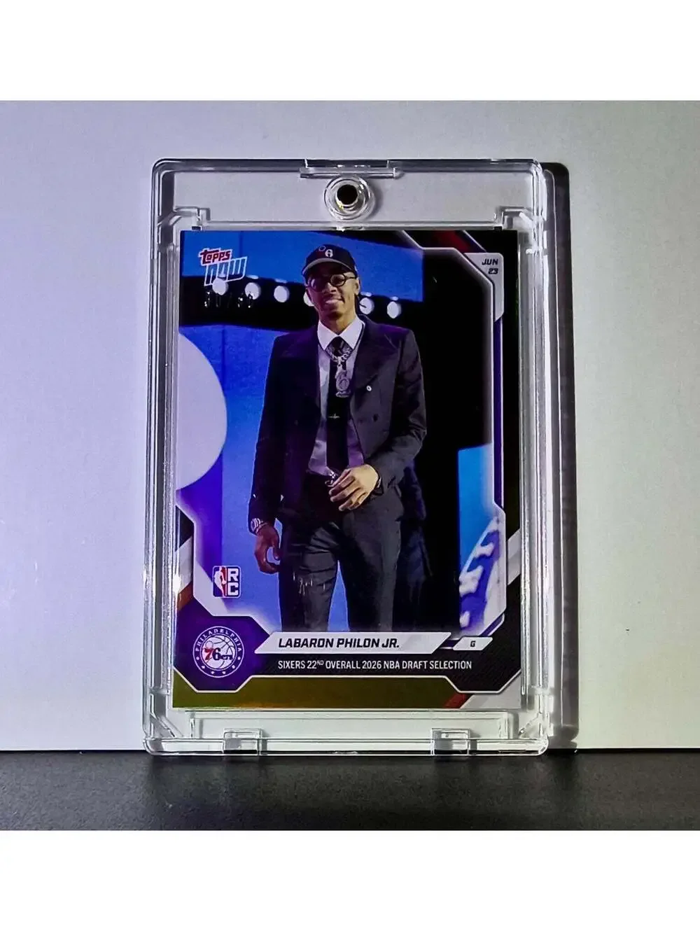 Labaron Philon Jr. Rookie 2026-27 Topps NBA Draft Night Gold Foil 30/50 76ers